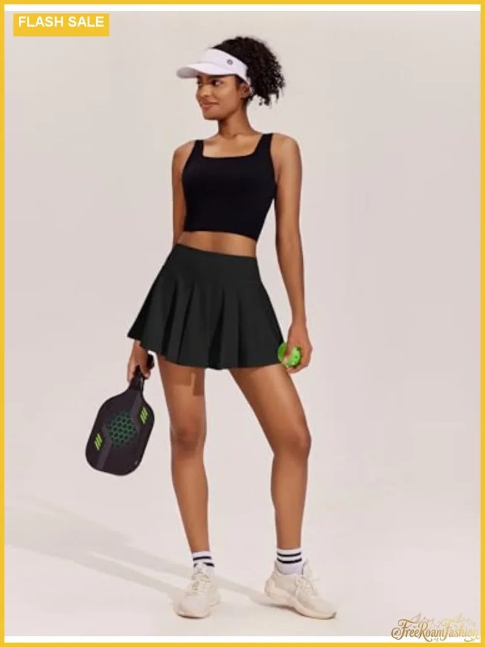 Pleated Tennis Skort with Pockets High Waist Athletic Golf Skirt